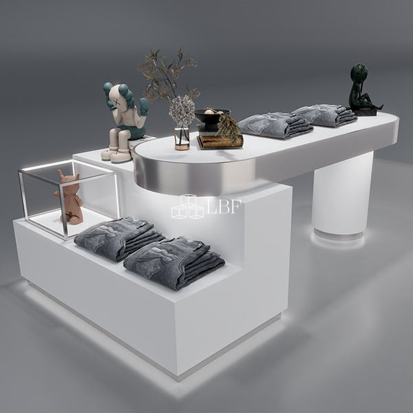 Set di tavoli espositivi per negozio di abbigliamento CR007 con luce LED